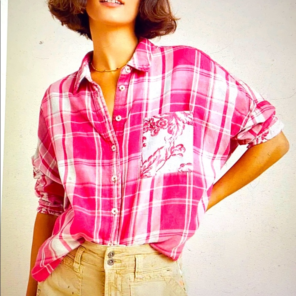 Anthropologie Bo Boyfriend Button Down Shirt